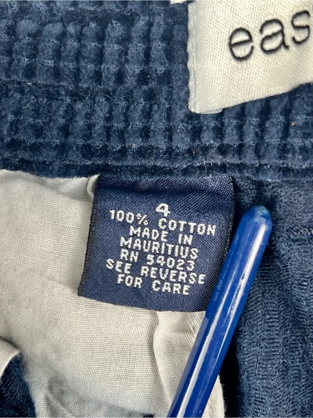 Gap 2000 Kids Navy Blue Corduroy Pants Easy Fit Size 4